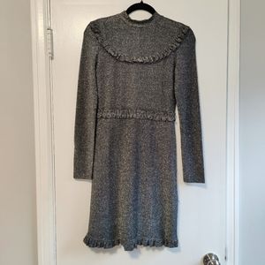 Maje Rister Metallic Glitter Dress